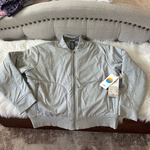 Vuori Halo Basin Bomber Jacket Gray Size Medium - Picture 2 of 4